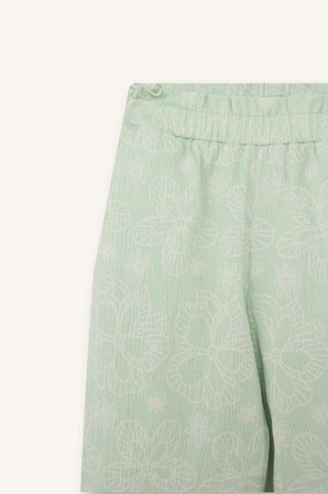 Paperbag Floral Krinkıl Kumaş Pantolon Kız Bebek