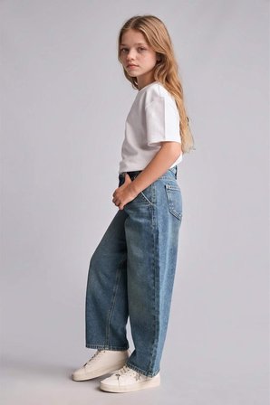 DeFacto Baggy Fıt Jean Mavi Pantolon Kız Çocuk H6244A826AUNM28