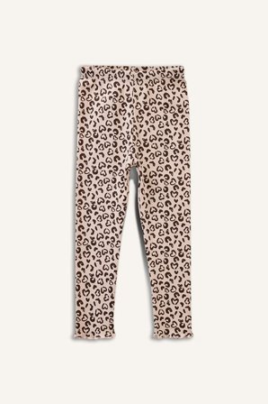 DeFacto Leopar Desenli Fitilli Kaşkorse 2'li Tayt Kız Bebek H3004A526SPER105