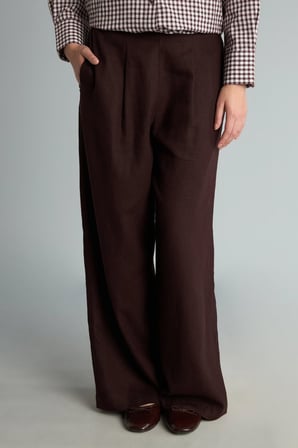 DeFacto Regular Fit Geniş Paça Pileli Keten Pantolon H3264AX26AUBN340