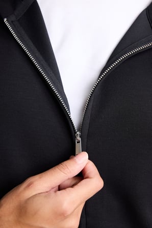 DeFacto Ultra Yumuşak Oversize Fermuarlı Kapüşonlu Cepli Basic Sweatshirt Hırka H5189AX26AUBK81