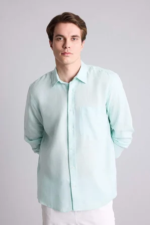 DeFacto %100 Keten Regular Fit Gömlek G0788AX26SMTR243