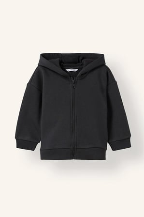 Kapüşonlu Fermuarlı Kalın Sweatshirt Kumaşı Basic Sweatshirt Hırka Erkek Bebek