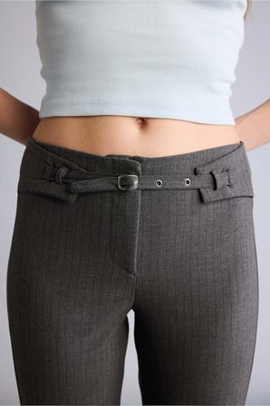 Straıght Fıt Fermuarlı Normal Bel Standart Boy Pantolon