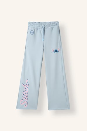 Wide Leg Disney Lilo & Stitch Lisanslı Baskılı Eşofman Altı Kız Çocuk