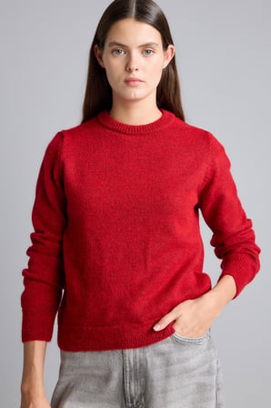 Regular Fit Bisiklet Yaka Triko Basic Kazak