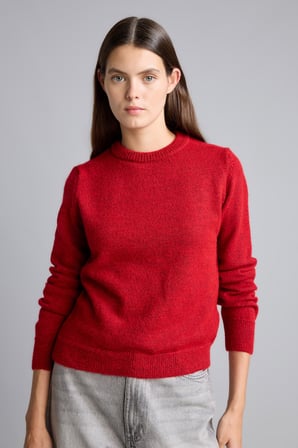 Regular Fit Bisiklet Yaka Triko Basic Kazak