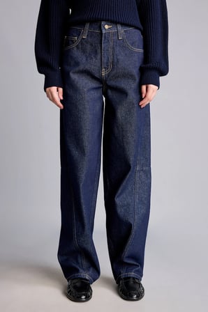 Yüksek Bel Barrel Fit Jean Pantolon