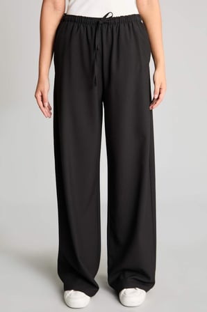 DeFacto Wide Leg Beli Lastikli Bağcıklı Cepli Kumaş Palazzo Pantolon C1428AX26AUBK81