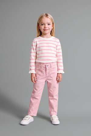 DeFacto Kalp Cep Detaylı Beli Lastikli Barrel Fit Gabardin Pantolon Kız Bebek H9303A526AUPR66