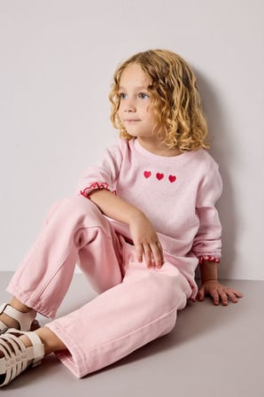 DeFacto Kalp Cep Detaylı Beli Lastikli Barrel Fit Gabardin Pantolon Kız Bebek H9303A526AUPR66