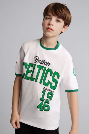 DeFacto %100 Pamuk NBA Boston Celtıcs New Regular Fıt Bisiklet Yaka Kısa Kollu Tişört Erkek Çocuk H2899A826HSWT34