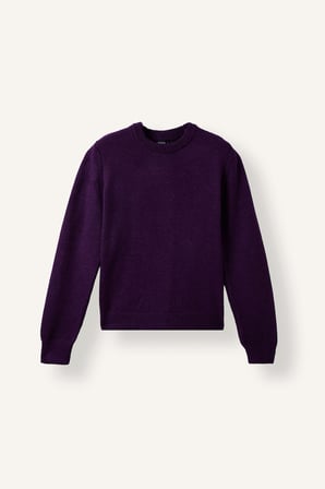 Regular Fit Bisiklet Yaka Triko Basic Kazak