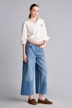 DeFacto Geniş Paça Culotte Yüksek Bel Kemerli Jean Pantolon H6910AX26AUNM28