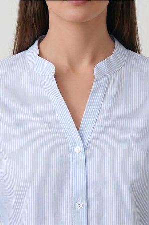 DeFacto Regular Fıt Bisiklet Yaka Kısa Kollu Açık Mavi Gömlek H8693AX26HSBE791
