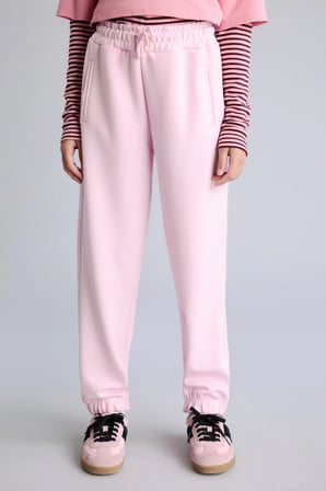 Beli Bağcıklı Cepli Jogger Fit Modal Eşofman Altı Kız Çocuk