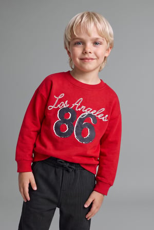 DeFacto %100 Pamuk Bisiklet Yaka Baskılı Sweatshirt Erkek Bebek H8401A526AURD79