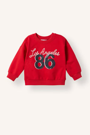 DeFacto %100 Pamuk Bisiklet Yaka Baskılı Sweatshirt Erkek Bebek H8401A526AURD79