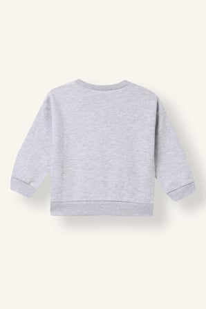 Oversıze Slogan Baskılı İçi Yumuşak Tüylü Kalın Sweatshirt Kumaşı Sweatshirt Erkek Bebek
