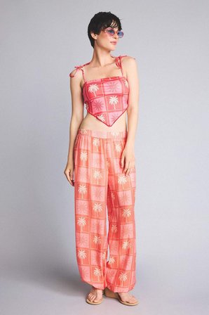 Jaquette x DeFacto Palmiye Desenli Bikini Üstü I2150AX26HSRD116
