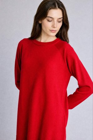 Regular Fıt Bisiklet Yaka Triko Tunik