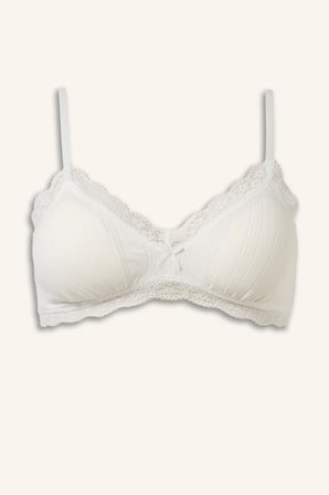 Dantel Detaylı Çıkarılabilir Kap Çıkarılabilir Pedli Balensiz Bralet