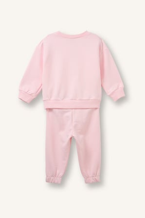 DeFacto %100 Pamuk Baskılı Sweatshirt Üst Lastikli Paça Alt 2'li Takım Kız Bebek I4475A526AUPN167