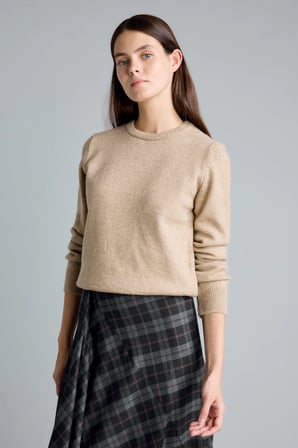 Regular Fit Bisiklet Yaka Triko Basic Kazak