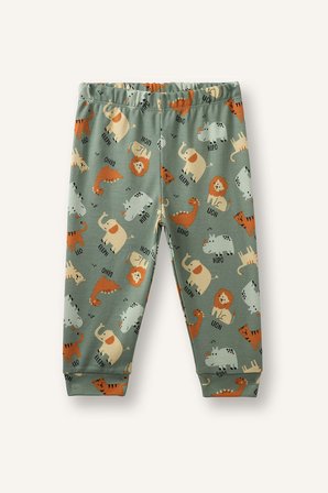 DeFacto Baskılı Uzun Kollu Üst Lastikli Paça Alt 2'li Pijama Takımı Erkek Bebek I1436A526AUGN1107