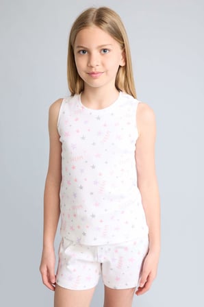 DeFacto Regular Fıt Fitilli 2'li Pijama Takımı Kız Çocuk H8091A826HSWT34