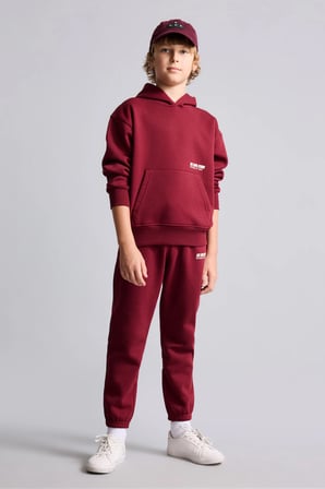 Regular Fit Kapüşonlu Baskılı Kanguru Cepli Kalın Kumaş Sweatshirt Erkek Çocuk