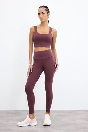 DeFacto Orta Destekli Bisiklet Yaka Çift Askılı Crop Sporcu Bra H5317AX26AUBR93