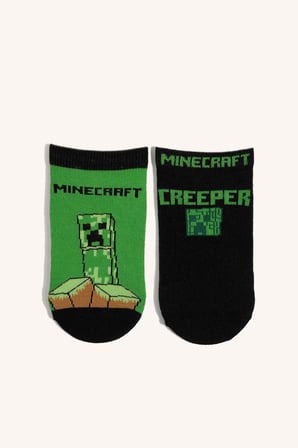 Minecraft 3'lü Pamuklu Patik Çorap Erkek Çocuk