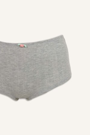 %100 Pamuk Fitlli Elastik Bel Fiyonk Detaylı Boxer