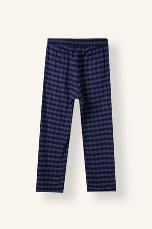 New Regular Fit Kareli Cepli Uzun Boy Flanel Pijama Altı