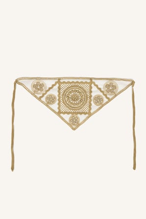 Kadın Pamuklu Nakışlı Üçgen Bandana