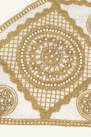 Kadın Pamuklu Nakışlı Üçgen Bandana