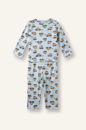 DeFacto Araba Desenli Fitilli Kaşkorse 2'li Pijama Takımı Erkek Bebek I1432A526AUBE343