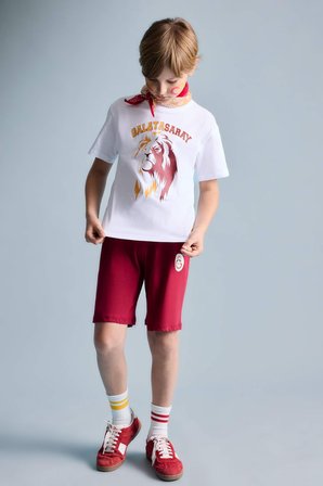 DeFacto %100 Pamuk Galatasaray Kısa Kollu Pijama Üst Şort Pijama Alt 2'li Pijama Takımı Erkek Çocuk H7511A826HSWT34