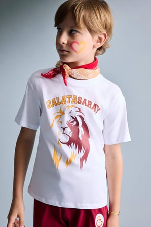 DeFacto %100 Pamuk Galatasaray Kısa Kollu Pijama Üst Şort Pijama Alt 2'li Pijama Takımı Erkek Çocuk H7511A826HSWT34