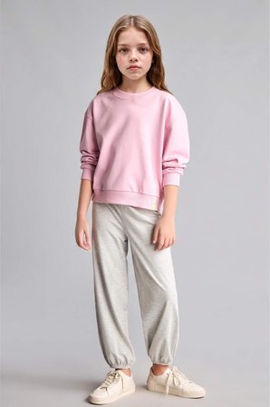 DeFacto Relax Fıt Bisiklet Yaka Basic Sweatshirt Kız Çocuk E6842A826AUPN693