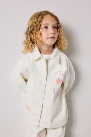 DeFacto %100 Pamuk Gabardin Uzun Kollu Çıtçıtlı Gömlek Ceket Kız Bebek H9301A526AUER105