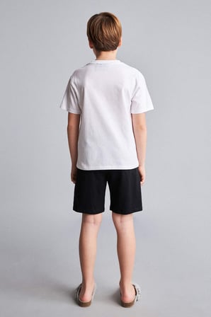 DeFacto %100 Pamuk Beşiktaş Kısa Kollu Pijama Üst Şort Pijama Alt 2'li Pijama Takımı Erkek Çocuk H7618A826HSWT34