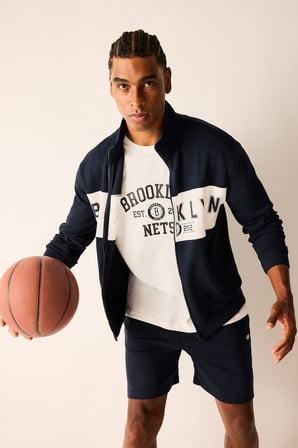 DeFacto NBA Lisanslı Brooklyn Nets Standart Fıt Dik Yaka Fermuarlı Sweat Hırka H7734AX26AUNV253