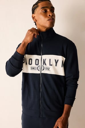 DeFacto NBA Lisanslı Brooklyn Nets Standart Fıt Dik Yaka Fermuarlı Sweat Hırka H7734AX26AUNV253