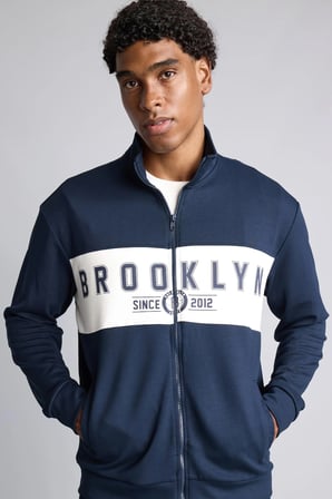 DeFacto NBA Lisanslı Brooklyn Nets Standart Fıt Dik Yaka Fermuarlı Sweat Hırka H7734AX26AUNV253