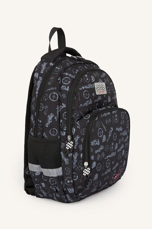 DeFacto Unisex Otomobil Desenli Fermuarlı Sırt Çantası H9253A8NSKR1