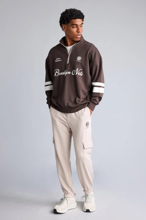 NBA Brooklyn Nets Standart Fit Kargo Cepli Jogger Eşofman Altı
