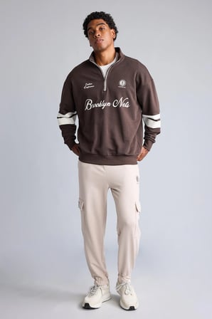 NBA Brooklyn Nets Standart Fit Kargo Cepli Jogger Eşofman Altı