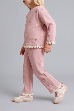 Wıde Leg Çiçekli Pantolon Kız Bebek